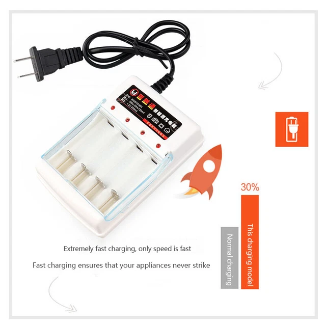 4 rechargeable batteries Charging stand Scalable standard four slot charger