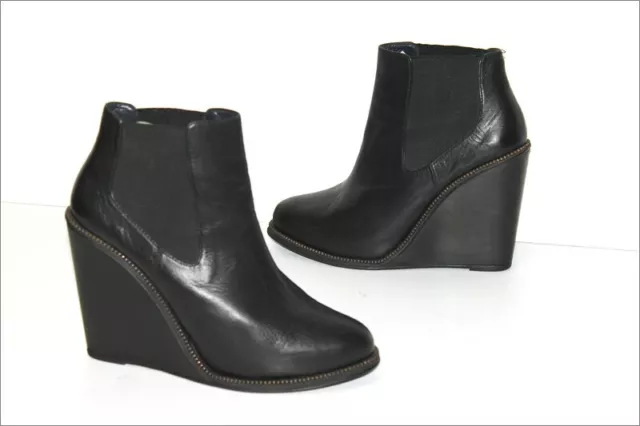 OPENING CEREMONY  Bottines Boots Compensées Cuir Noir T 39 TBE