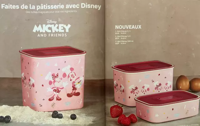 Lot De 3 Boites Optimum  Décor Mickey Et Minnie  Tupperware Neuf