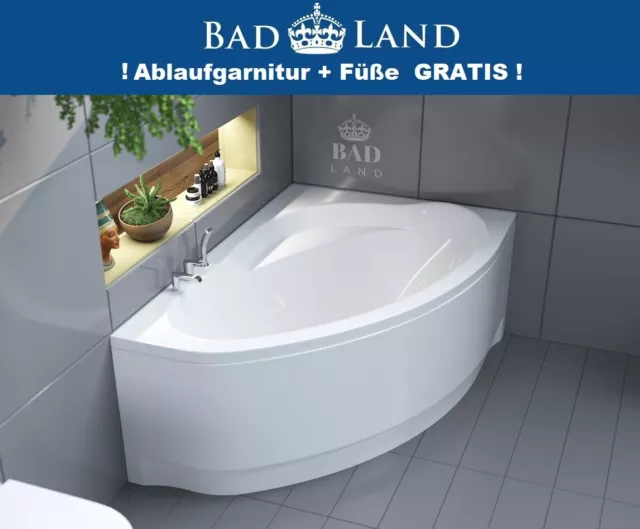 Eckbadewanne 150x100 160x100 Eckwanne ! Wanne ! Schürze ! Füße ! Ablauf +GRATIS!