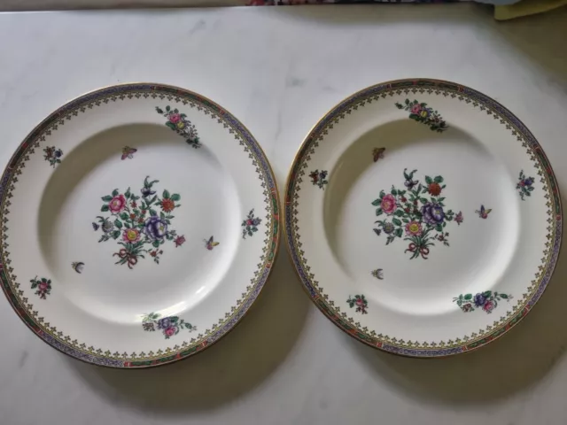 COPELAND SPODE China England Flowers and butterflies 9 Inch Plate X 2