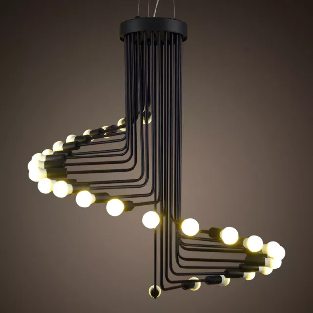 Hotel Chandelier Lighting Bar Lamp Shop Black Ceiling Lights Stair Pendant Light