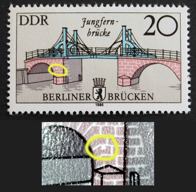 DDR 1985 MiNr. 2973 I mit Plattenfehler F50 (nach Michel) postfrisch