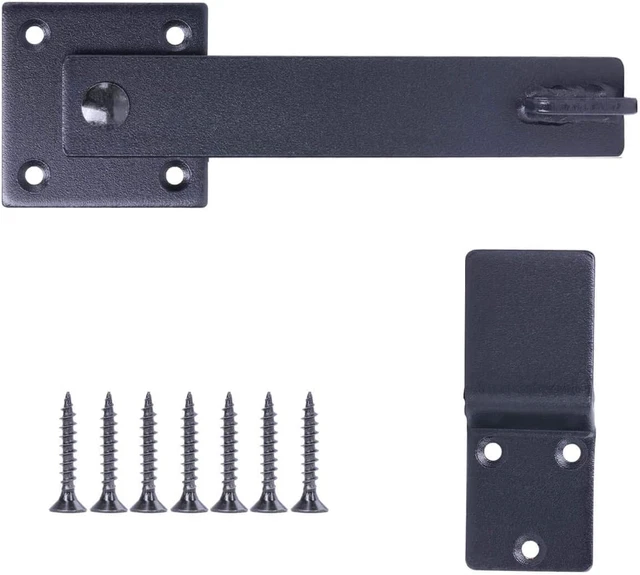 5.5" Barn Door Flip Latch Farm Gate Latch, Matte Black, Heavy Duty Iron by