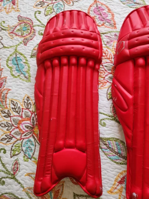 Icon Signature Cricket Batting Pads - Adult Red