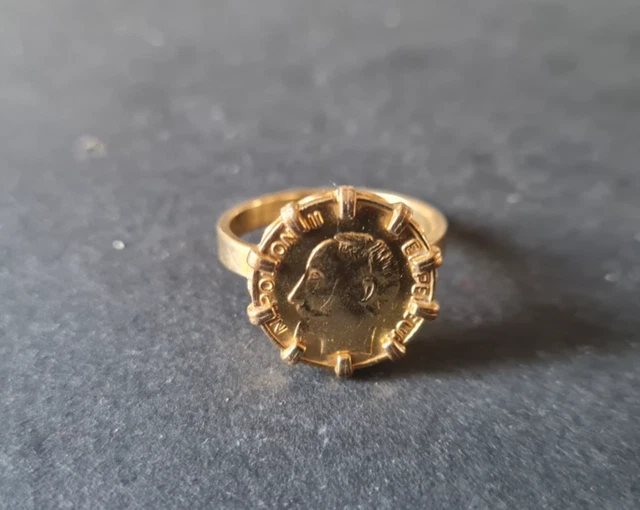 Chevalière Argent XIXe Siècle Poinçon Sanglier écusson Vermeil Plaqué Or Rose - Taille 54