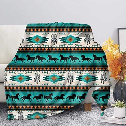 Dream Catcher Horse Breathable Soft Throw Blanket Aztec Native American Couch...