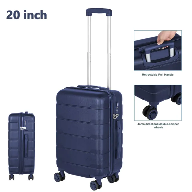 20& CARRY-ON LUGGAGE Hardside Trolley Spinner Lightweight Suitcase with ...