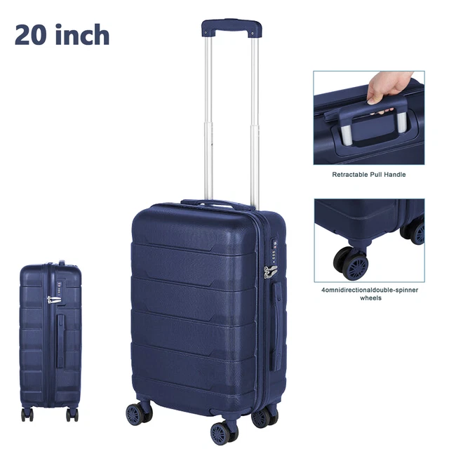 20& CARRYON LUGGAGE Hardside Trolley Spinner Lightweight Suitcase with