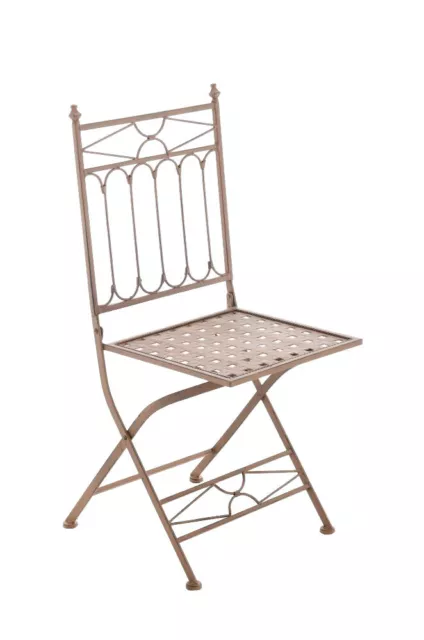 Chaise de jardin pliante ASINA meuble de terrasse en fer forgé design antique