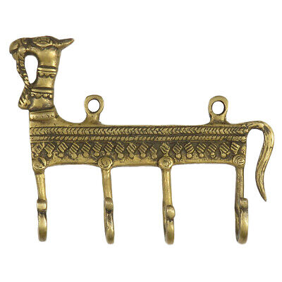 6" Brass Camel Decorative Wall Hangers Key Holder Hooks Coat Rack Bronze Antique