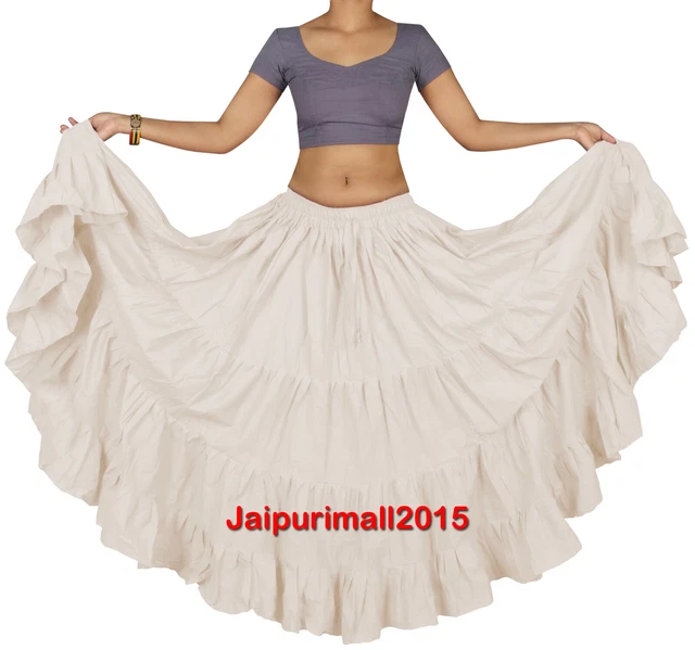 Gonna Zingara In Cotone 25 Iarde ATS Tribal 4 Livelli Danza Del - Foto 5