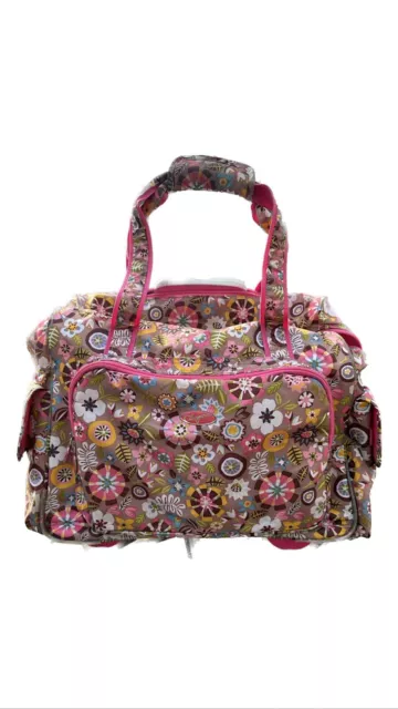 Rolling Overnight Carry-on Laptop Floral Travel Bag Luggage 17" x 14" - Olympia