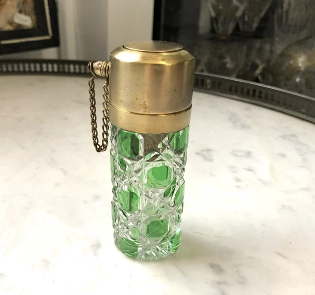 Vaporisateur Ancien Baccarat Pour Guerlain Avec étui En Cuir - Cristal - Pièce Collector Originale