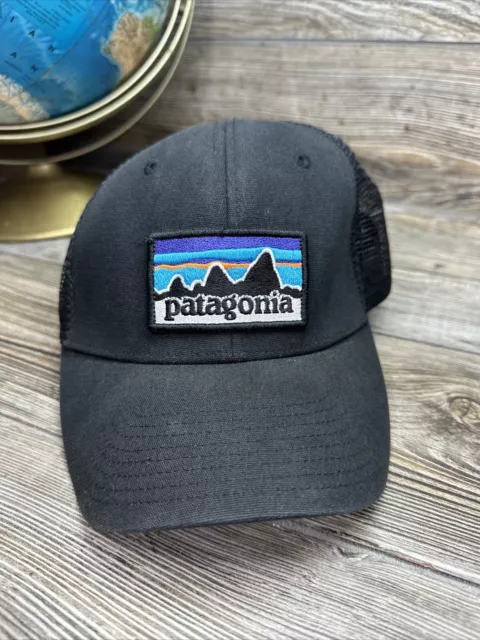 Patagonia Trucker Hat Cap Mens One Size Gray Black Mesh Back Adjustable Logo