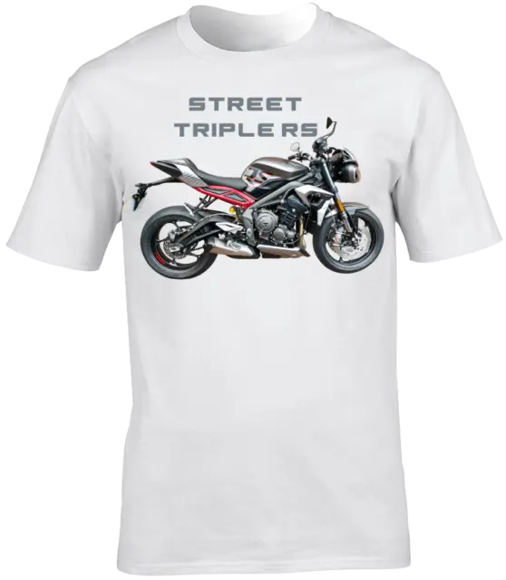 T-Shirt Triumph Street Triple RS Motorbike Biker Short Sleeve Crew Neck