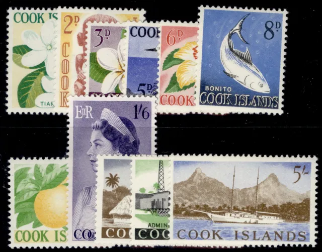 COOK ISLANDS QEII SG163-173, 1963 complete set, NH MINT. Cat £40.