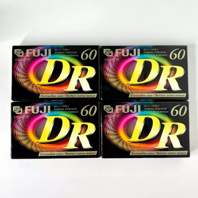 FUJI Audio Cassette Tapes Blank Record Sealed DR 60min Normal Position Lot of 4