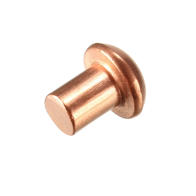 50Pcs 5/32" x 13/64" Tête ronde Cuivre Solide Rivets Attaches