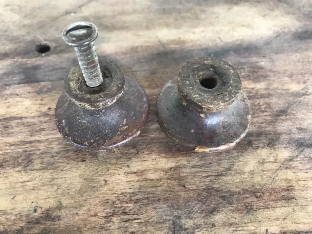 Paire de tiroirs en bois récupéré tire marron minable 2