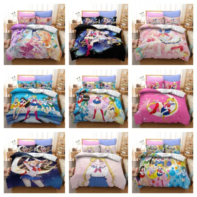 Juego de ropa de cama de alta gama decoración de dormitorio cubierta suave marinero luna niñas regalo S/D/Q/K