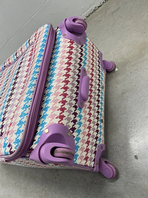 Samantha Brown Classic Pink Croc Embossed  Spinner Wheeled Upright Luggage 11