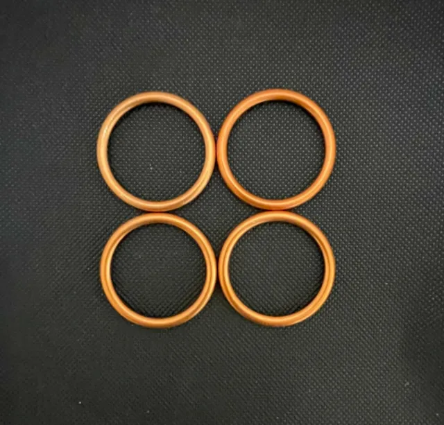 Set Of 4 Copper Type Exhaust Manifold Gaskets For Yamaha YZF 600 R6 1996 - 2004