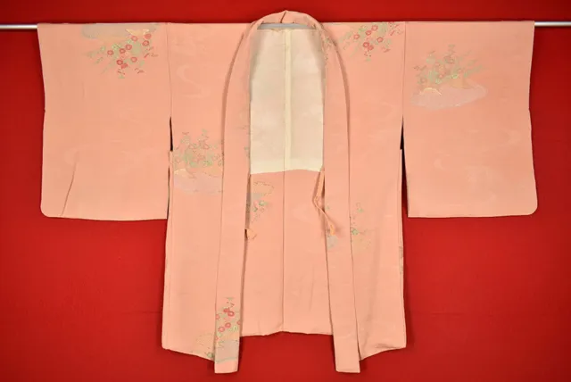 Vintage Japanese Kimono Silk Antique BORO HAORI Kusakizome Woven/B714/585
