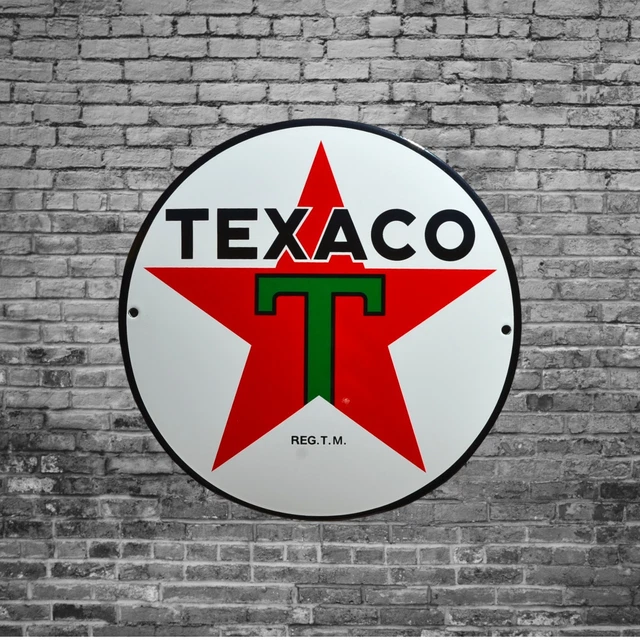 Plaque émaillée Publicitaire Texaco – Originale, Neuve