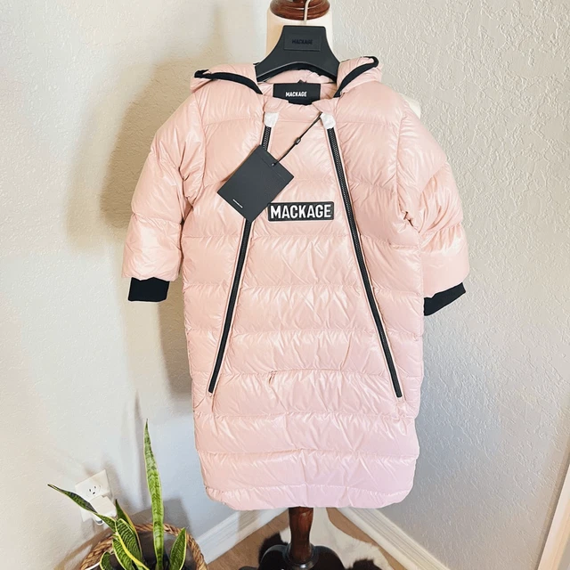 MACKAGE Kids' Quilted Bundle Coverall Coat Suit, Size 18 Months, Pedal Pink NWT