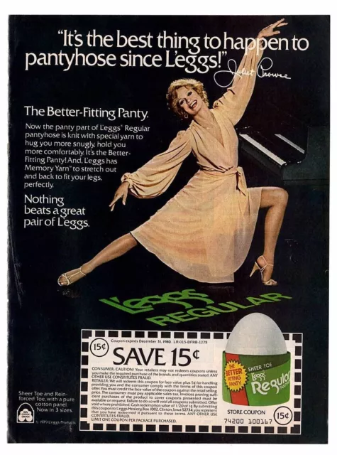 1979 Juliet Prowse photo Leggs L'Eggs pantyhose vintage print ad