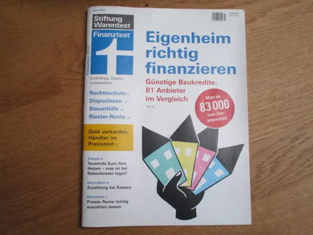 Zeitschrift Stiftung Warentest Finanztest Ausgabe April 2024