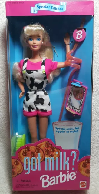 Got Milk? Barbie Doll Special Edition  Mattel with Straw Vintage 90s New In Box