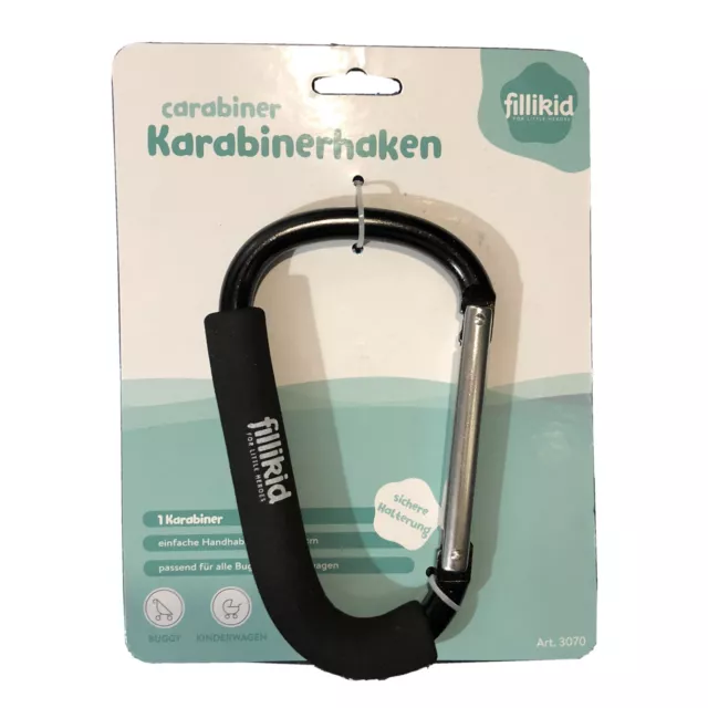 Mousqueton FILLIKID pour Courses Poussettes Landaus / Big Carabiner / 16 x 10 cm 2