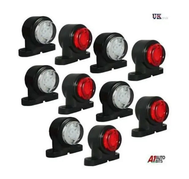 10x Red White Corner Side Marker 6 LED Lights Outline Lamp Truck Trailer Van