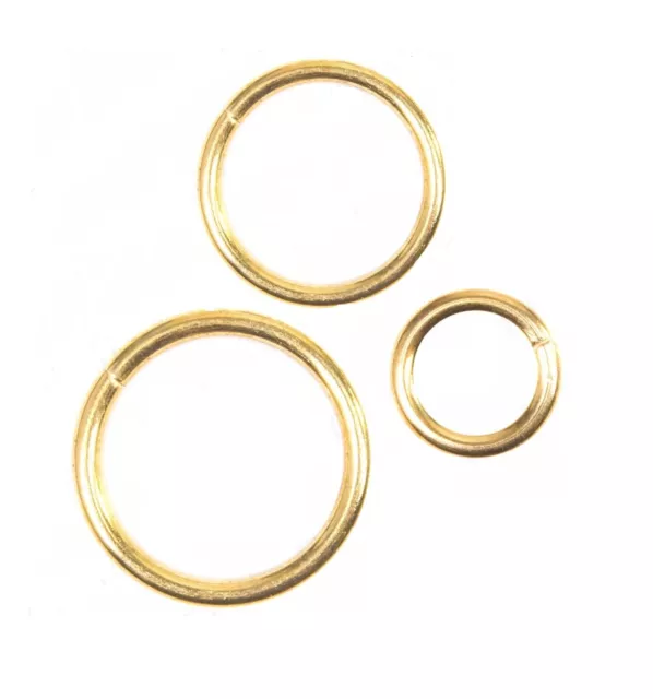 SMALL - LARGE BRASS CURTAIN RINGS Hollow Solid Metal Hook Pole Fittings +H+