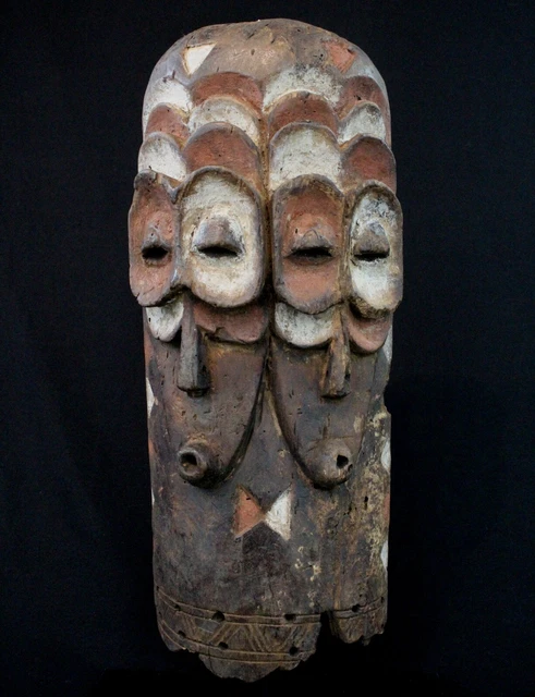 Art African Arts First Arte African Mask Bembe Choose Double Face - 50 CMS