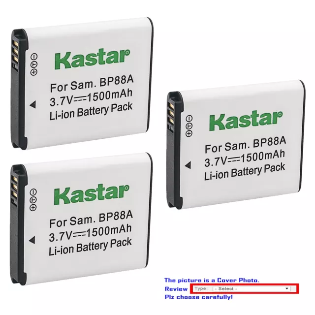 Kastar Replacement Battery Pack for Samsung EA-BP88A BP88A Samsung DV300F Camera