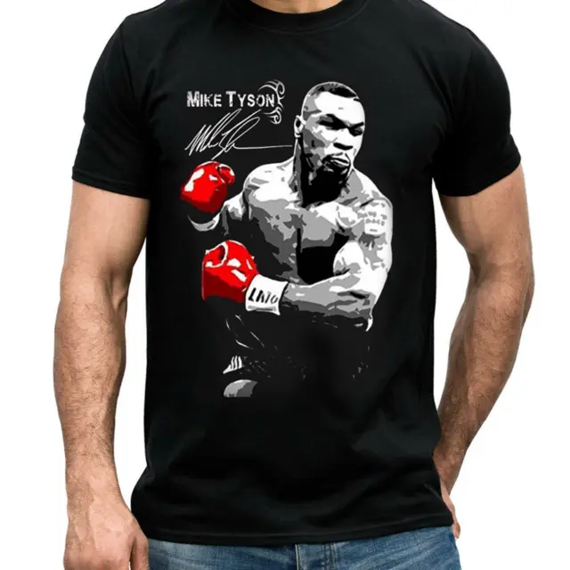 RETRO Mike Tyson signature T-shirt Black Unisex All Sizes S to 5XL JJ3421