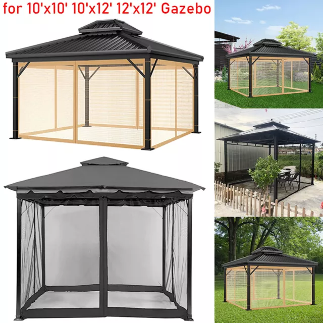 Replacement Mesh Mosquito Netting Screen Wall for 10'x10' 10'x12' 12'x12' Gazebo