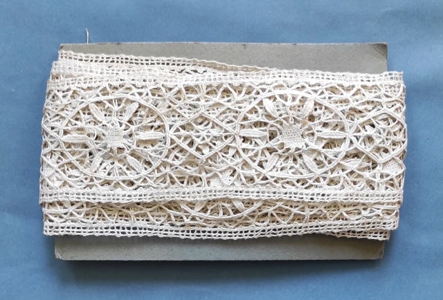 Ancienne Dentelle Main 5 m x 8,5 cm pour Jupon, Coiffe Arlésienne...  Old Lace