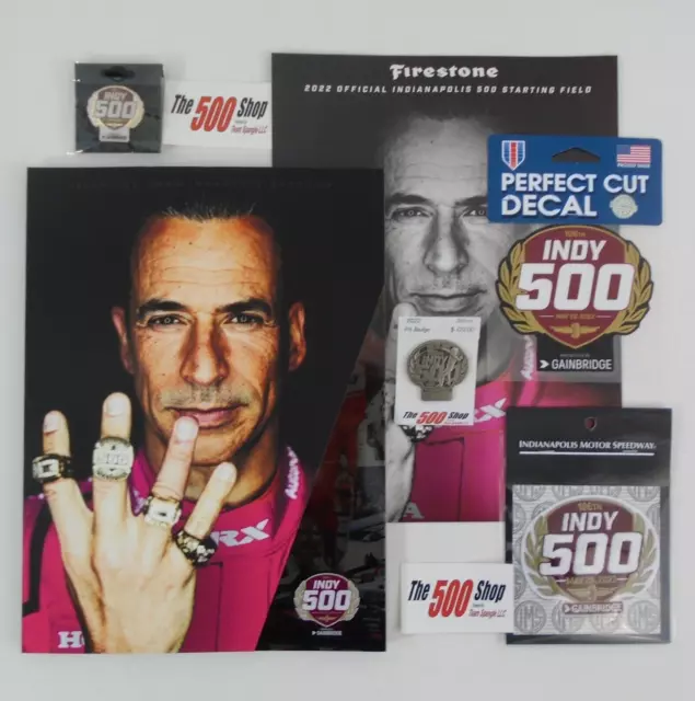 2022 Indy 500 Program w/ Line-Up Fan Pack Silver Pit Badge Event Pin Patch Decal