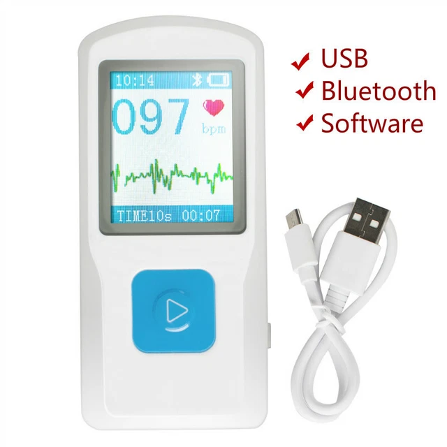 HANDHELD PORTABLE ECG EKG Machine Heart Beat Monitor LCD PM10 FDA CE