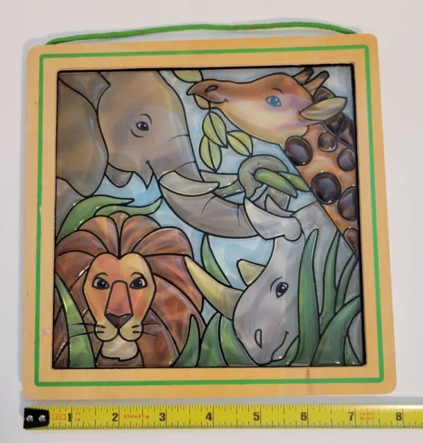 Stained Glass Style Jungle Animal Sun Catcher Window/Wall Hanging Art Decor