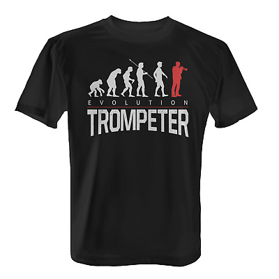 Evolution Trompeter Herren T-Shirt Motiv Geschenk Idee Musiker Trompete Hobby
