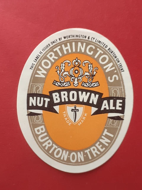 Altes britisches Bier/Getränkeetikett: Worthington Nut Brown, Burton