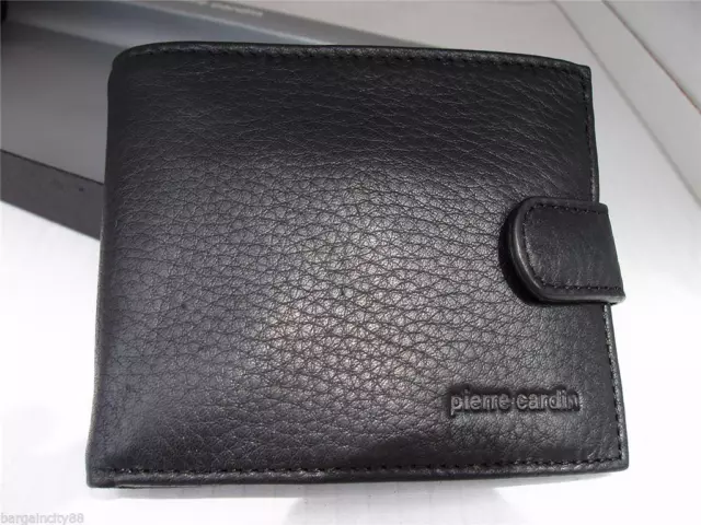 Pierre Cardin RFID Men's Wallet BiFold Genuine Italian Leather -Black/Blown Gift