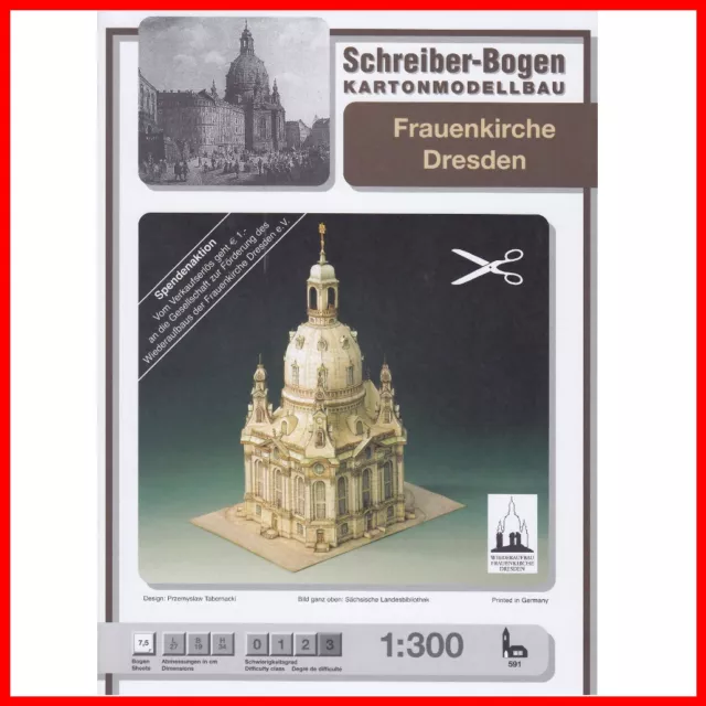 Schreiber - Bogen 591 Frauenkirche Dresden Kartonmodellbausatz 1:300