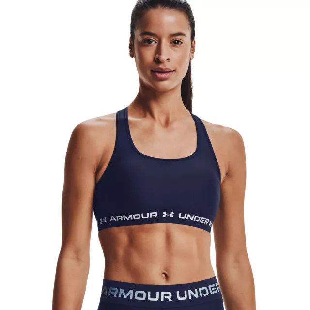Under Armour Crossback Mid Reggiseno Damen-Sport-Bh senza Ferretto Fitness Blu