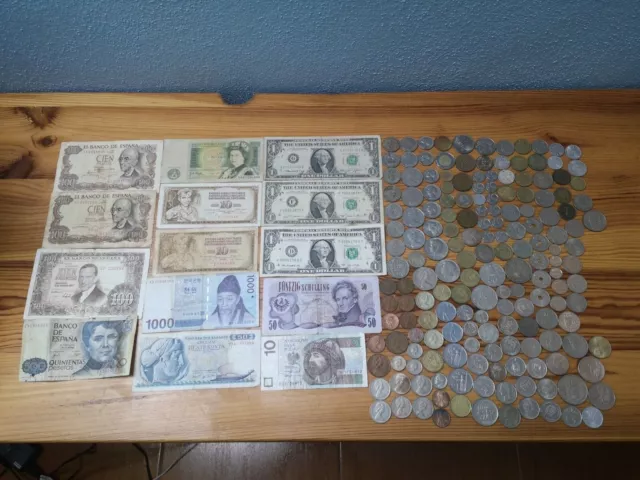 Colección de monedas y billetes antiguos (+500 monedas)